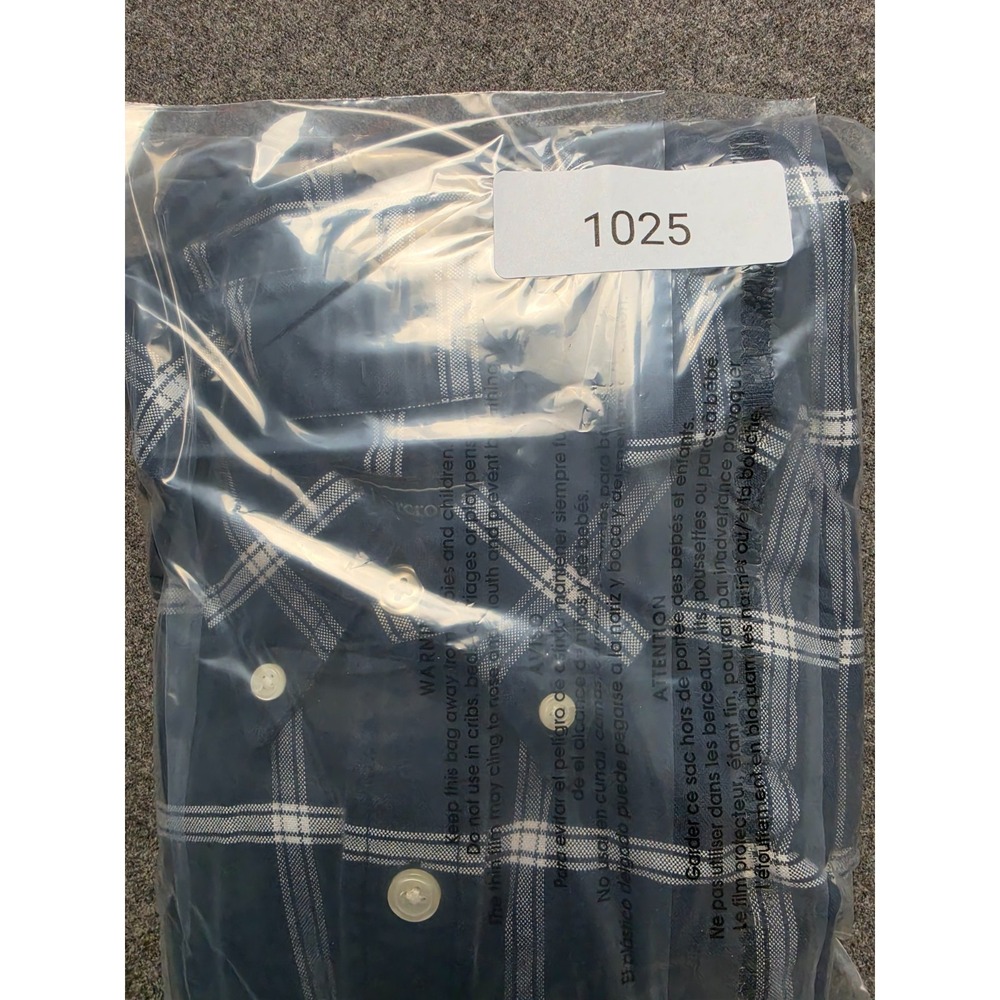 Abercrombie & Fitch Flannel Shirt Mens S Blue White Striped Collared Button Down - Picture 7 of 7